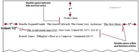 Mla research paper works cited format