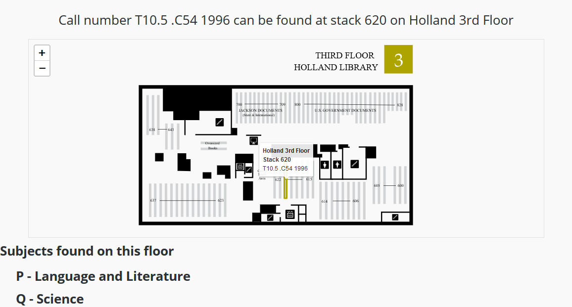 Map It example showing 3rd floor of holland with a stack highlighted