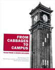 Image of Cabbages to Campus: Tales From A Dozen Decades poster showing a cutout of the clock tower at WSU.