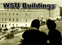 Image of two individuals staring at a Washington State University building.