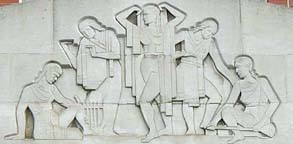 Women athletes over Smith Gym entrance